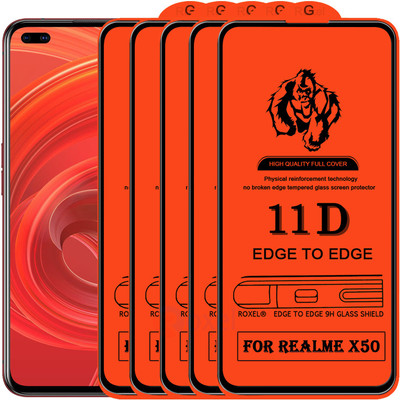 Roxel Edge To Edge Tempered Glass for Realme X50 Pro(Pack of 5)