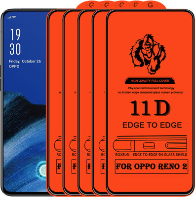 Roxel Edge To Edge Tempered Glass for OPPO Reno 2(Pack of 5)