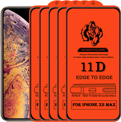 Roxel Edge To Edge Tempered Glass for Apple iPhone XS Max(Pack of 5)