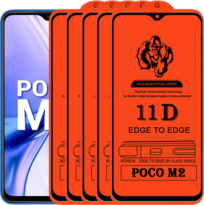 Roxel Edge To Edge Tempered Glass for Poco M2(Pack of 5)
