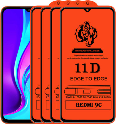 Roxel Edge To Edge Tempered Glass for Redmi 9C(Pack of 4)