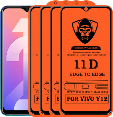 MaxR Edge To Edge Tempered Glass for Vivo Y12(Pack of 4)