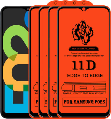 Roxel Edge To Edge Tempered Glass for Samsung Galaxy F02s(Pack of 4)