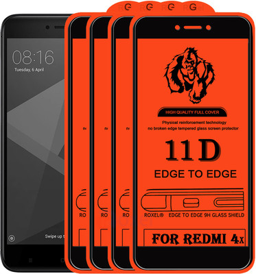 Roxel Edge To Edge Tempered Glass for Mi Redmi 4X(Pack of 4)