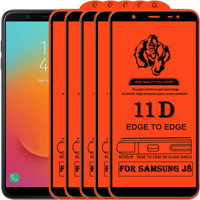 Roxel Edge To Edge Tempered Glass for Samsung Galaxy J8(Pack of 5)