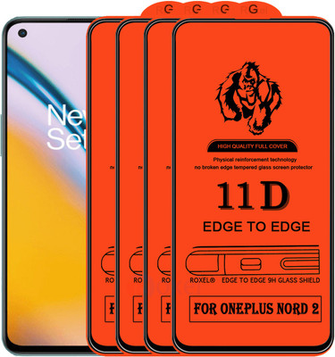 Roxel Edge To Edge Tempered Glass for Oneplus Nord 2(Pack of 4)