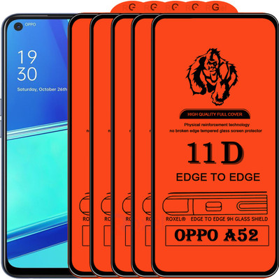 Roxel Edge To Edge Tempered Glass for Oppo A52 2020(Pack of 5)