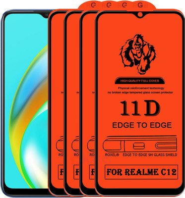 Roxel Edge To Edge Tempered Glass for Realme C12(Pack of 4)