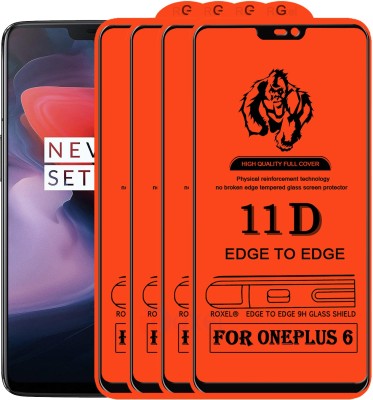 Roxel Edge To Edge Tempered Glass for OnePlus 6(Pack of 4)