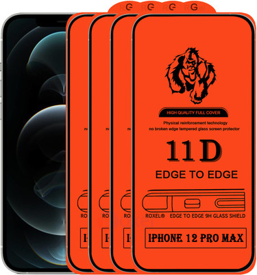 Roxel Edge To Edge Tempered Glass for IPhone 12 Pro Max(Pack of 4)