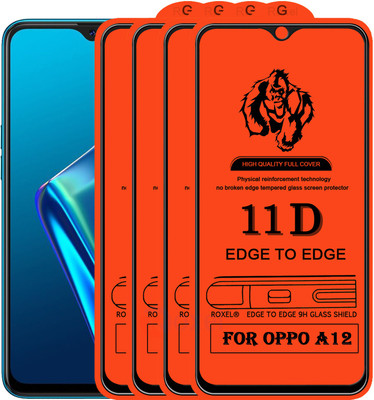 Roxel Edge To Edge Tempered Glass for Oppo A12(Pack of 4)