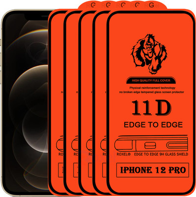 Roxel Edge To Edge Tempered Glass for IPhone 12 Pro(Pack of 5)
