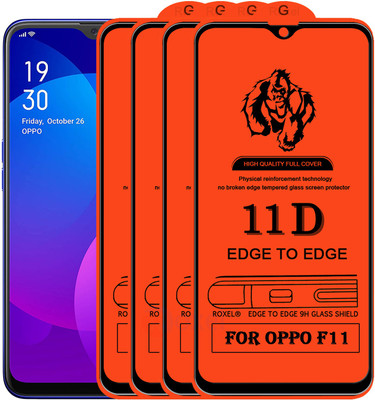 Roxel Edge To Edge Tempered Glass for Oppo F11(Pack of 4)