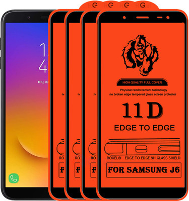 Roxel Edge To Edge Tempered Glass for Samsung J6(Pack of 4)
