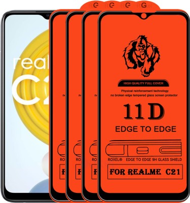 Roxel Edge To Edge Tempered Glass for Realme C21(Pack of 4)