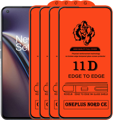 Roxel Edge To Edge Tempered Glass for Oneplus Nord CE 5G(Pack of 4)