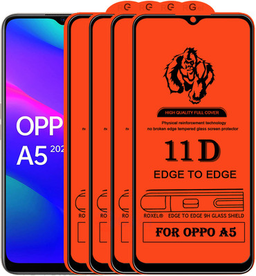Roxel Edge To Edge Tempered Glass for Oppo A5 2020(Pack of 4)