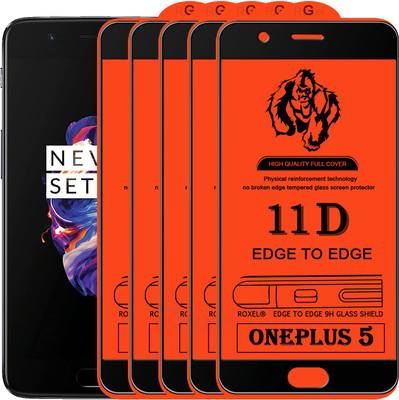 Roxel Edge To Edge Tempered Glass for OnePlus 5(Pack of 5)