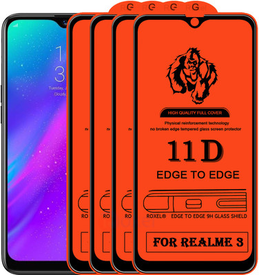 Roxel Edge To Edge Tempered Glass for Realme 3(Pack of 4)