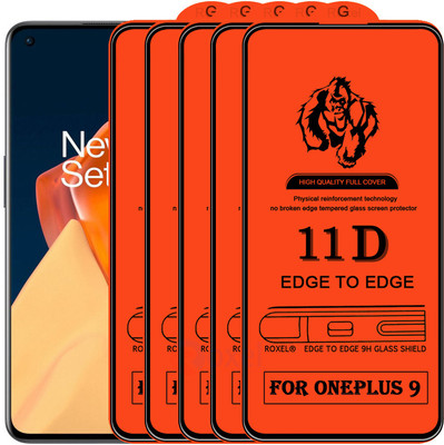 Roxel Edge To Edge Tempered Glass for Oneplus 9(Pack of 5)