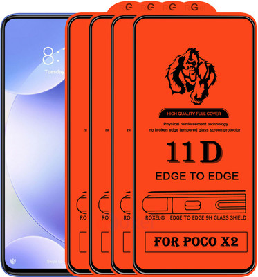 Roxel Edge To Edge Tempered Glass for Poco X2(Pack of 4)