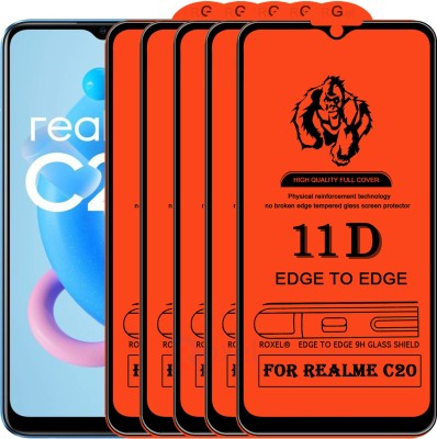 Roxel Edge To Edge Tempered Glass for Realme C20(Pack of 5)