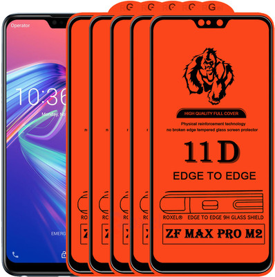 Roxel Edge To Edge Tempered Glass for Asus Zenfone Max Pro M2(Pack of 5)