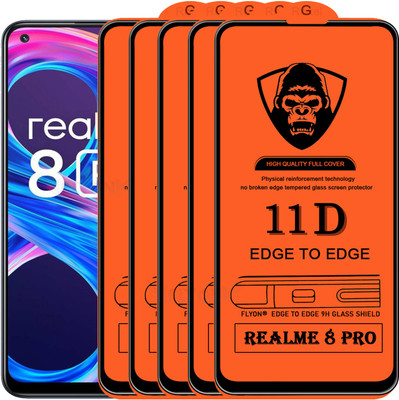MaxR Edge To Edge Tempered Glass for Realme 8 Pro(Pack of 5)