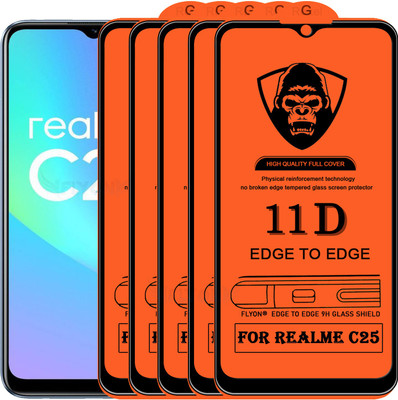 MaxR Edge To Edge Tempered Glass for Realme C25(Pack of 5)