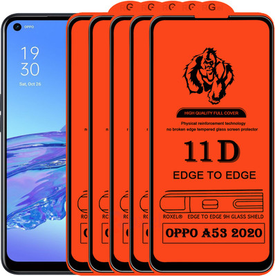 Roxel Edge To Edge Tempered Glass for Oppo A53 2020(Pack of 5)