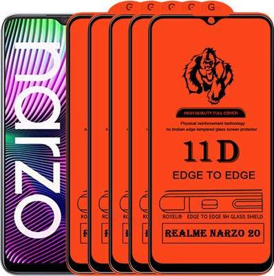 Roxel Edge To Edge Tempered Glass for Realme Narzo 20(Pack of 5)