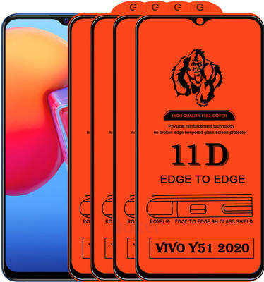 Roxel Edge To Edge Tempered Glass for Vivo Y51 2020(Pack of 4)