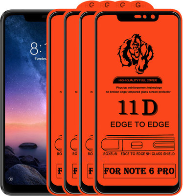 Roxel Edge To Edge Tempered Glass for Mi Redmi Note 6 Pro(Pack of 4)