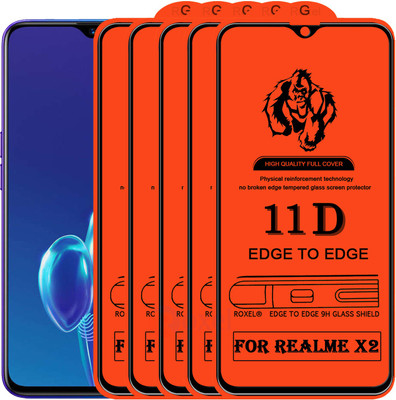 Roxel Edge To Edge Tempered Glass for Realme X2(Pack of 5)