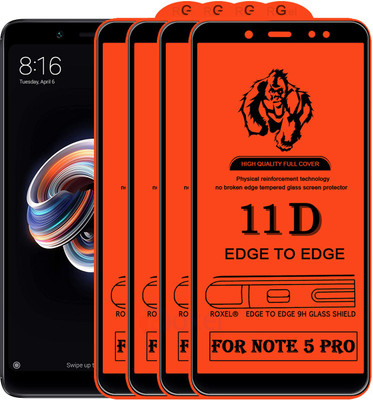 Roxel Edge To Edge Tempered Glass for Mi Redmi Note 5 Pro(Pack of 4)