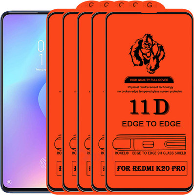 Roxel Edge To Edge Tempered Glass for Mi K20(Pack of 5)