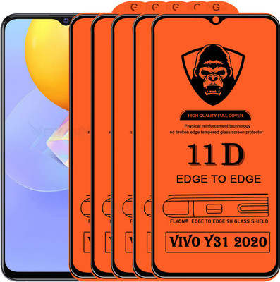 MaxR Edge To Edge Tempered Glass for Vivo Y31 2020(Pack of 5)
