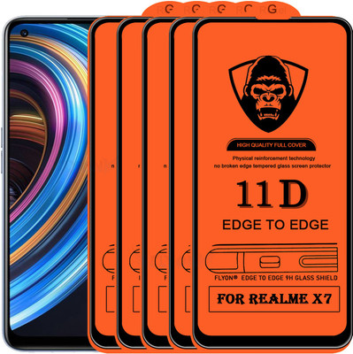 MaxR Edge To Edge Tempered Glass for Realme X7(Pack of 5)