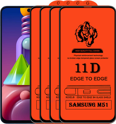 Roxel Edge To Edge Tempered Glass for Samsung M51(Pack of 4)