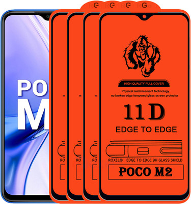 Roxel Edge To Edge Tempered Glass for Poco M2(Pack of 4)