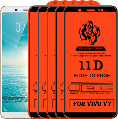Roxel Edge To Edge Tempered Glass for VIVO V7(Pack of 5)