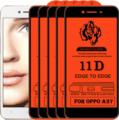 Roxel Edge To Edge Tempered Glass for Oppo A37(Pack of 5)