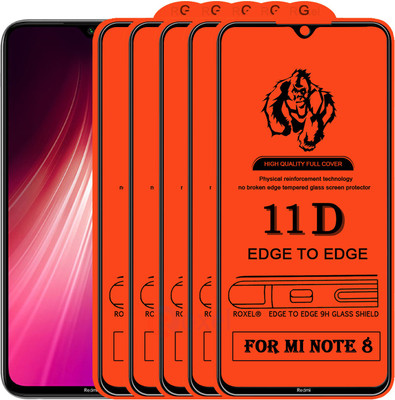 Roxel Edge To Edge Tempered Glass for Redmi Note 8 New(Pack of 5)