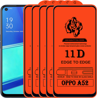 Roxel Edge To Edge Tempered Glass for Oppo A52(Pack of 5)