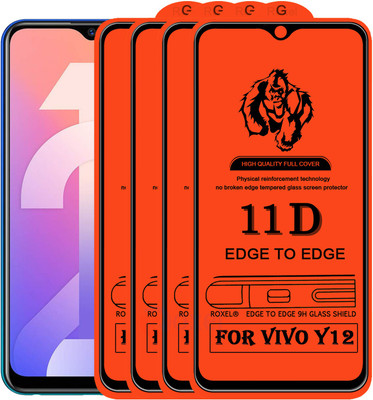 Roxel Edge To Edge Tempered Glass for Vivo Y12(Pack of 4)