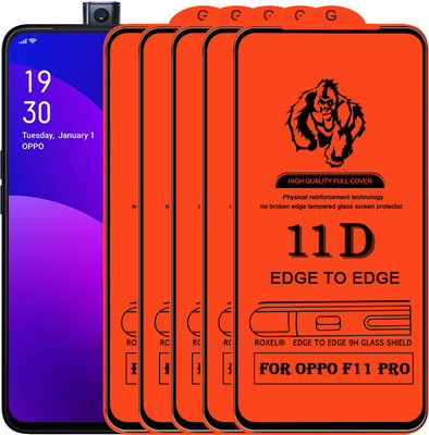 Roxel Edge To Edge Tempered Glass for Oppo F11 Pro(Pack of 5)
