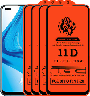 Roxel Edge To Edge Tempered Glass for Oppo F17 Pro(Pack of 4)
