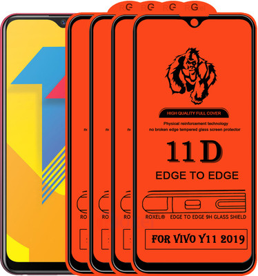 Roxel Edge To Edge Tempered Glass for Vivo Y11(2019)(Pack of 4)