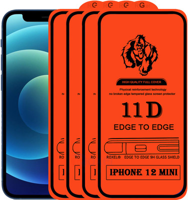 Roxel Edge To Edge Tempered Glass for IPhone 12 Mini(Pack of 4)