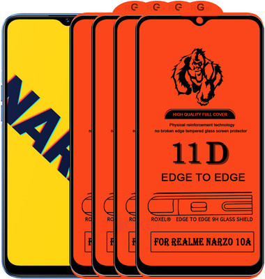 Roxel Edge To Edge Tempered Glass for Realme Narzo 10A(Pack of 4)